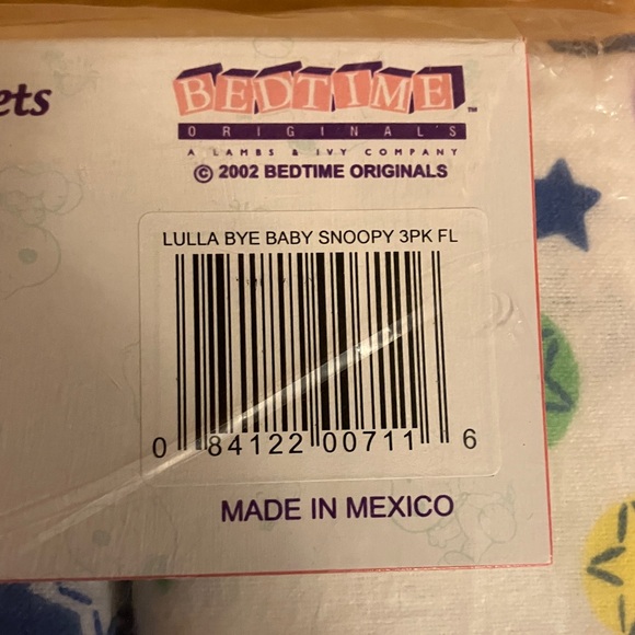 Peanuts Baby Snoopy Flannel Receiving Blankets with Woodstock - Stars and Moons - Picture 2 of 5